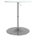 Table de bar blanc 60x60x90cm bois d'ingénierie et acier chromé
