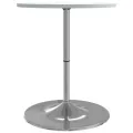 Table de bar blanc 60x60x90cm bois d'ingénierie et acier chromé