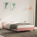 Cadre de lit avec tête de lit rose 120x190 cm velours