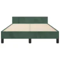 Cadre de lit avec tête de lit vert foncé 120x190 cm velours
