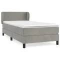 cadre de lit et matelas Gris clair 90x200 cm Velours