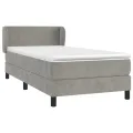 cadre de lit et matelas Gris clair 90x200 cm Velours