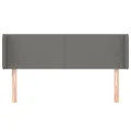 Tête de lit avec oreilles Gris foncé 147x16x78/88 cm Tissu