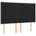 Tête de lit à LED Noir 147x16x118/128 cm Velours