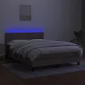 cadre de lit avec matelas LED Taupe 140x200 cm Tissu