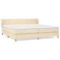 cadre de lit avec matelas Crème 200x200 cm Tissu