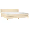 cadre de lit avec matelas Crème 200x200 cm Tissu