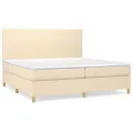 cadre de lit avec matelas Crème 200x200 cm Tissu