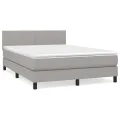 cadre de lit avec matelas Gris clair 140x200cm Tissu