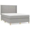 cadre de lit avec matelas Gris clair 140x200cm Tissu