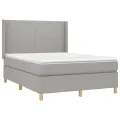 cadre de lit avec matelas Gris clair 140x200cm Tissu