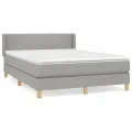 cadre de lit avec matelas Gris clair 140x200cm Tissu