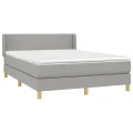 cadre de lit avec matelas Gris clair 140x200cm Tissu
