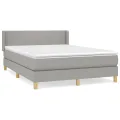 cadre de lit avec matelas Gris clair 140x190cm Tissu