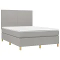 cadre de lit et matelas et LED Gris clair 140x200 cm