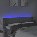 Tête de lit à LED Gris clair 147x16x78/88 cm Tissu