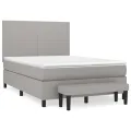 cadre de lit avec matelas Gris clair 140x200cm Tissu