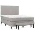 cadre de lit avec matelas Gris clair 140x200cm Tissu