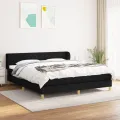 cadre de lit avec matelas Noir 160x200 cm Tissu