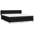 cadre de lit avec matelas Noir 160x200 cm Tissu
