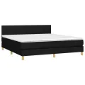 cadre de lit avec matelas LED Noir 160x200 cm Tissu