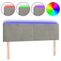 Tête de lit à LED Gris clair 144x5x78/88 cm Velours