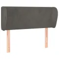 Tête de lit avec oreilles Gris foncé 103x23x78/88 cm Velours