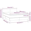 cadre de lit avec matelas LED Gris foncé 140x200 cm