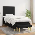 cadre de lit et matelas Noir 80x200 cm Tissu