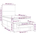 cadre de lit et matelas Noir 80x200 cm Tissu