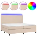 cadre de lit avec matelas LED Cappuccino 200x200 cm