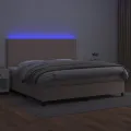 cadre de lit avec matelas LED Cappuccino 200x200 cm