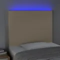 Tête de lit à LED Crème 80x5x118/128 cm Tissu