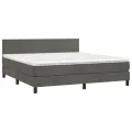 cadre de lit avec matelas LED Gris foncé 160x200 cm