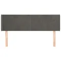 Tête de lit avec oreilles Gris foncé 147x16x78/88 cm Velours