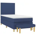 cadre de lit avec matelas Bleu 100x200 cm Tissu
