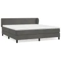 cadre de lit et matelas Gris foncé 160x200cm Velours