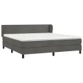 cadre de lit et matelas Gris foncé 160x200cm Velours