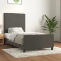 Cadre de lit avec tête de lit Gris foncé 80x200 cm Velours