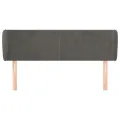 Tête de lit avec oreilles Gris foncé 147x23x78/88 cm Velours