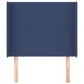 Tête de lit avec oreilles Bleu 103x16x118/128 cm Tissu