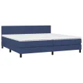 cadre de lit avec matelas Bleu 200x200 cm Tissu