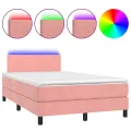 cadre de lit avec matelas LED Rose 120x200cm Velours