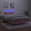 cadre de lit avec matelas LED Rose 120x200cm Velours