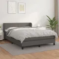 cadre de lit avec matelas Gris 140x200 cm Similicuir