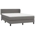 cadre de lit avec matelas Gris 140x200 cm Similicuir