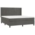 cadre de lit matelas et LED Gris foncé 180x200 cm