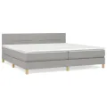 cadre de lit avec matelas Gris clair 200x200cm Tissu