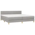 cadre de lit avec matelas Gris clair 200x200cm Tissu