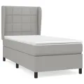 cadre de lit avec matelas Gris clair 100x200cm Tissu